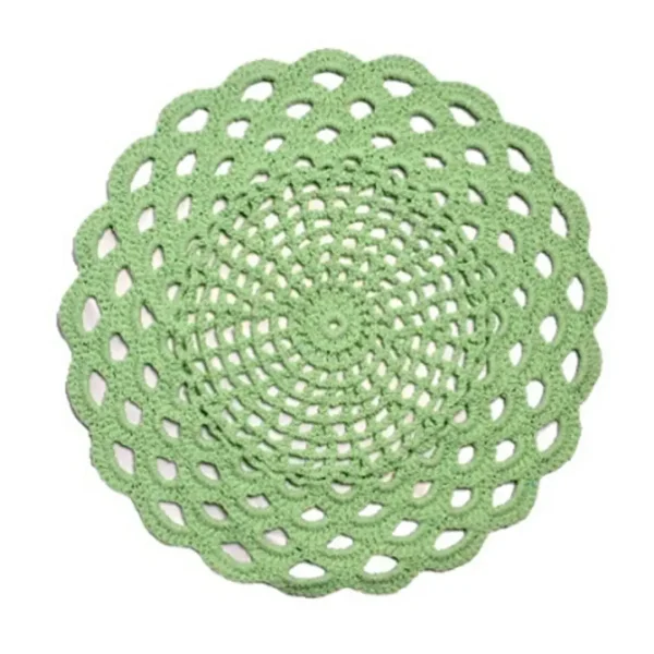 SOUSPLAT DE CROCHET MAÇÃ VERDE