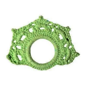 PORTA GUARDANAPO DE CROCHET MAÇA VERDE