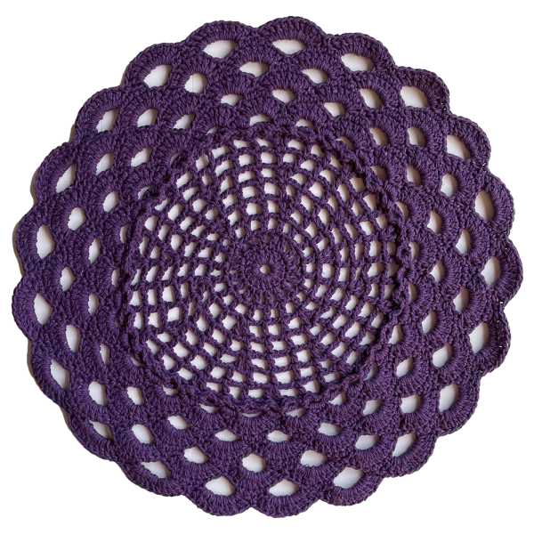 SOUSPLAT DE CROCHET ROXO