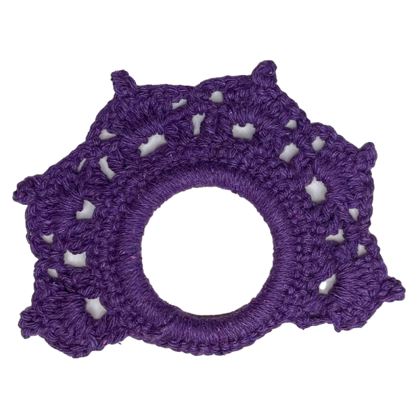 PORTA GUARDANAPO DE CROCHET ROXO