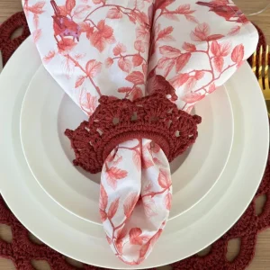 PORTA GUARDANAPO DE CROCHET MARSALA
