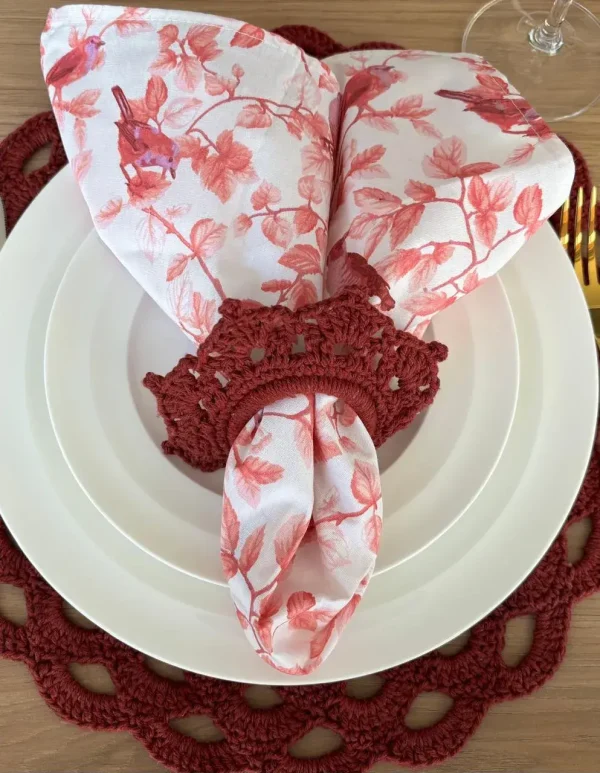 PORTA GUARDANAPO DE CROCHET MARSALA