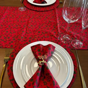 CAPA SOUSPLAT DE TRICOLINE FLORAL VERMELHO