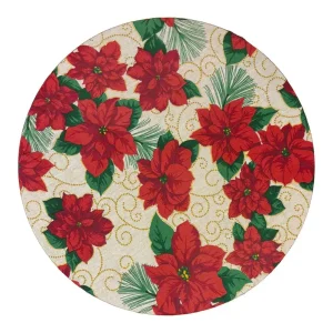 CAPA SOUSPLAT DE TRICOLINE FLORAL FUNDO BEGE